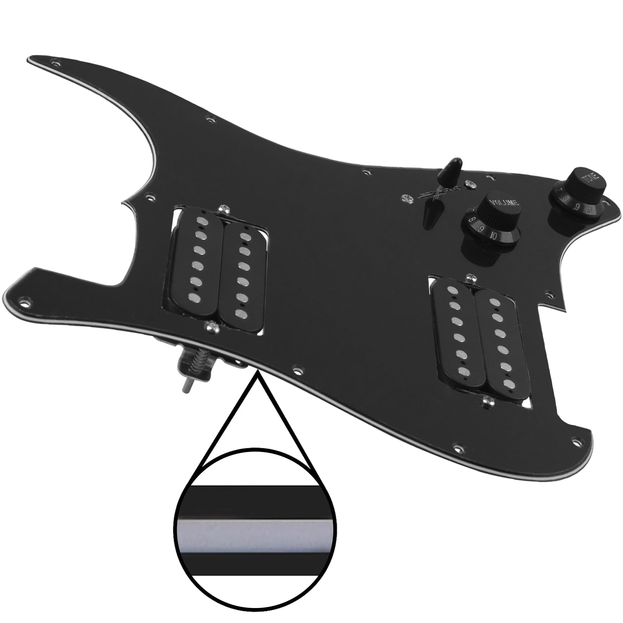 Yootones 11-Hole 3-Ply HH Prewired Loaded Pickguard w/Alnico 5 HH Humbucker Pickups Compatible with USA/Mexican Fender Standard